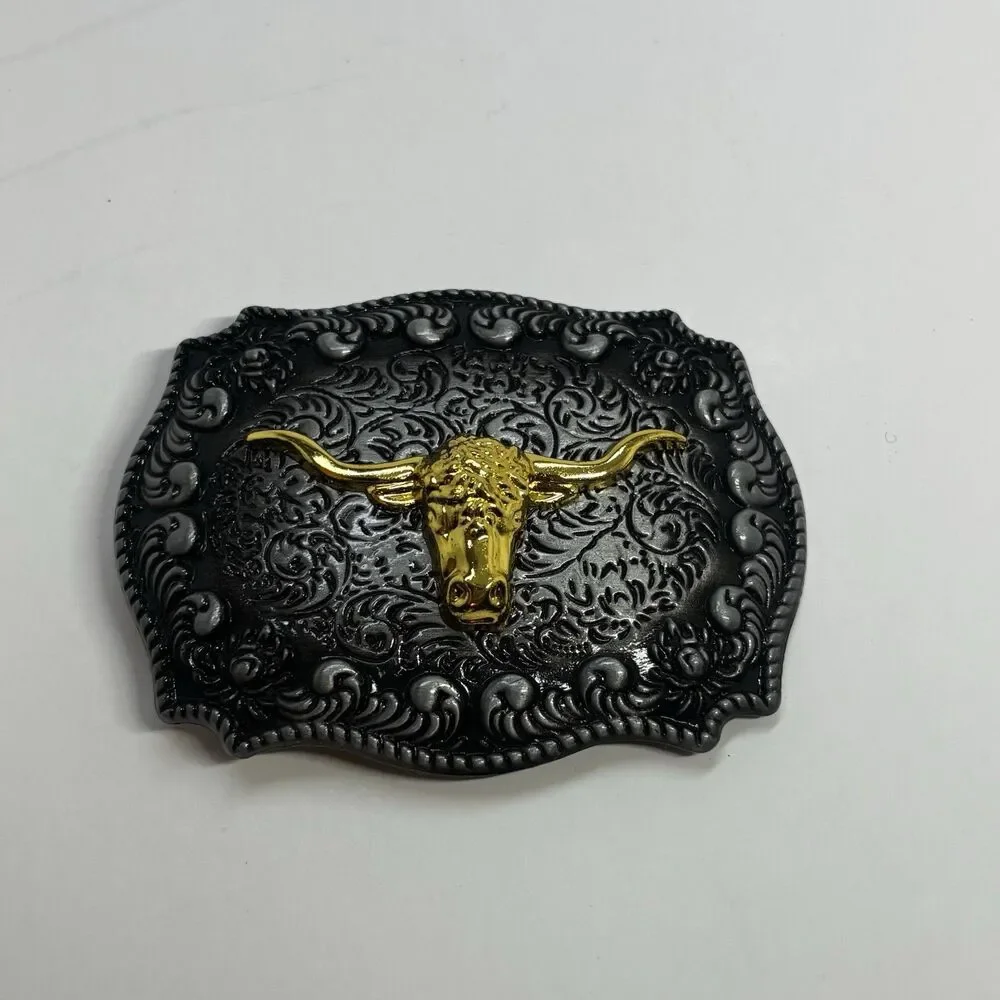 CTM Longhorn Western Belt Buckle